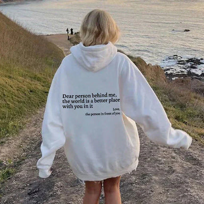 Klara – Damska bluza z kapturem oversize z nadrukiem