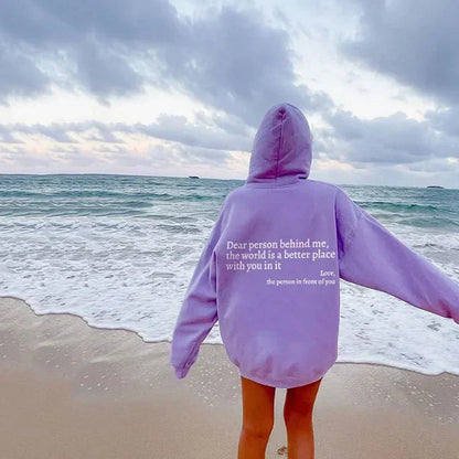 Klara – Damska bluza z kapturem oversize z nadrukiem