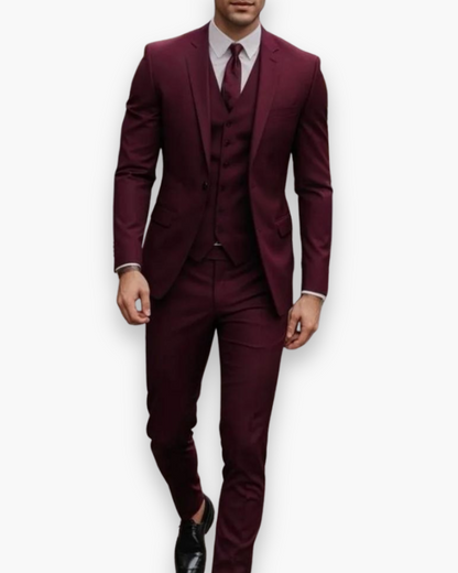 Dominik – Trzyczęściowy garnitur slim fit męski