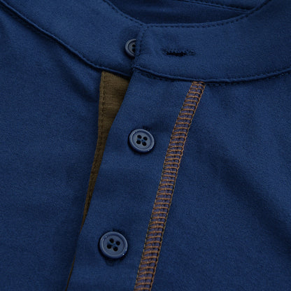 Noah – Męski casualowy bawełniany t-shirt z kołnierzykiem typu henley