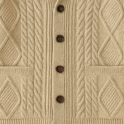 Adam – Męski Kardigan z Kołnierzem Szalowym Premium na Jesień i Zimę