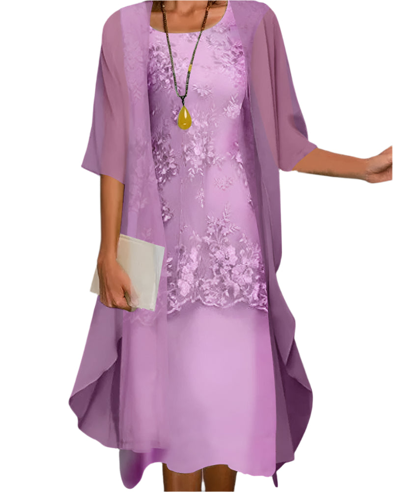 Leni – Women Flowing Sheer Sleeve  Dress - Image 3