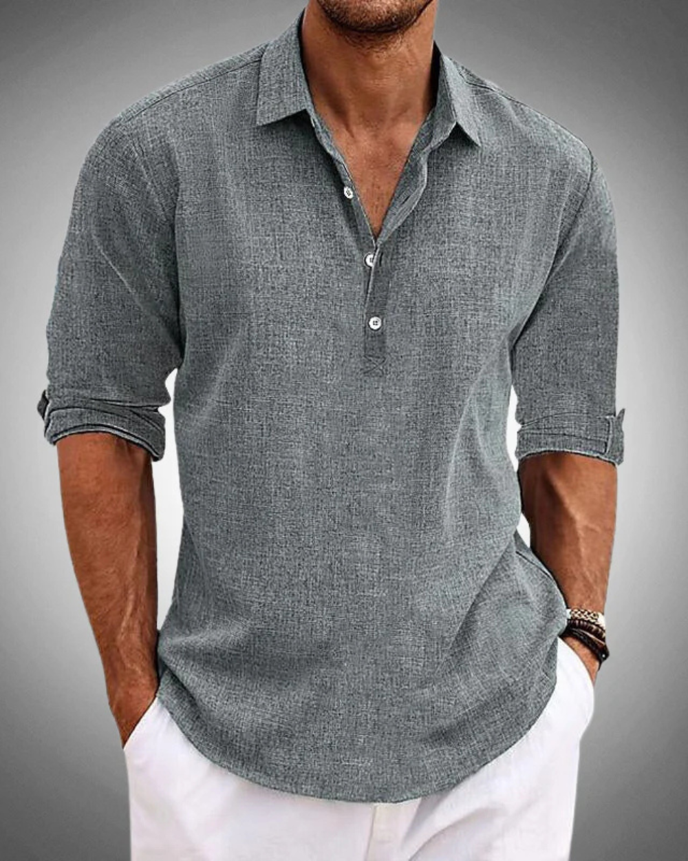 Ethan – Refined Button-Front Classic Shirt - Image 4
