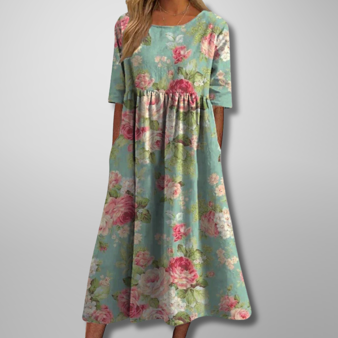 Christa– Women Floral Print Maxi Dress - Image 2