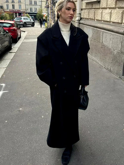 Amelia – Długi płaszcz damski oversize