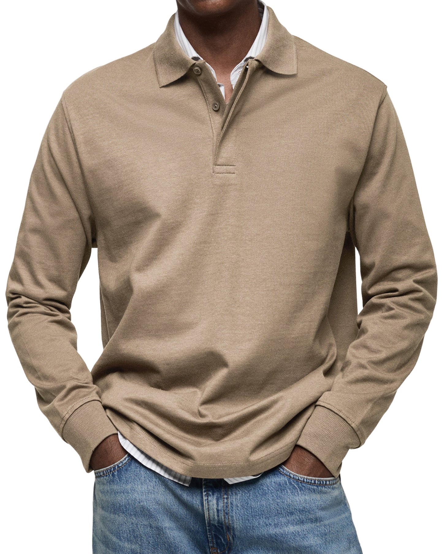 Dorian – Koszulka męska polo z długim rękawem casual