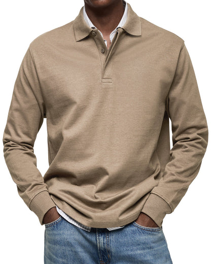Dorian – Koszulka męska polo z długim rękawem casual