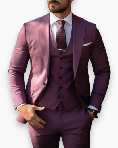 Dominik – Trzyczęściowy garnitur slim fit męski