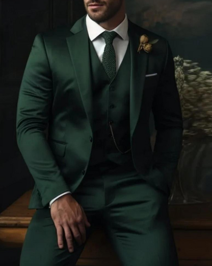 Dominik – Trzyczęściowy garnitur slim fit męski