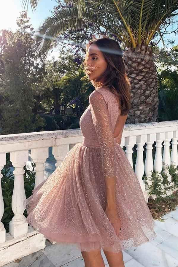 Lina – Elegant 3/4 Sleeves Short  Dress for Women - Image 2
