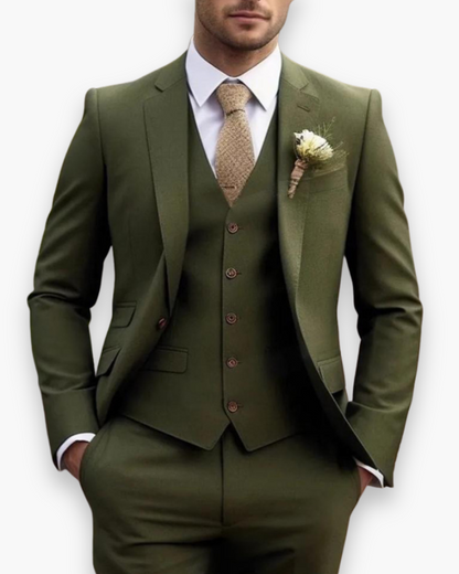 Dominik – Trzyczęściowy garnitur slim fit męski