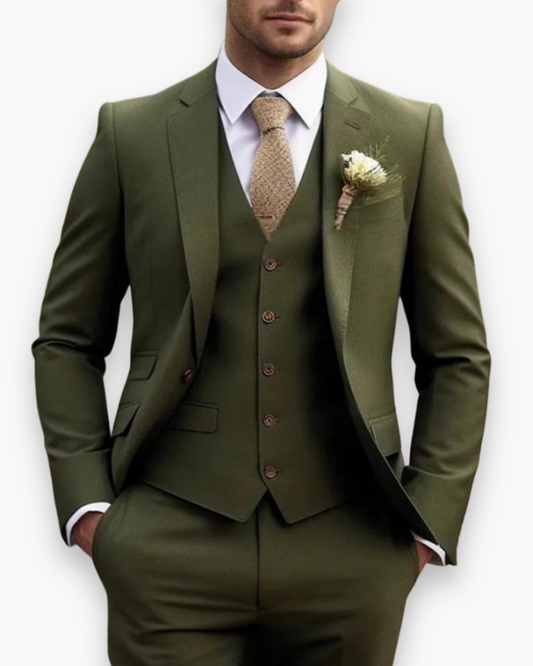 Dominik – Trzyczęściowy garnitur slim fit męski