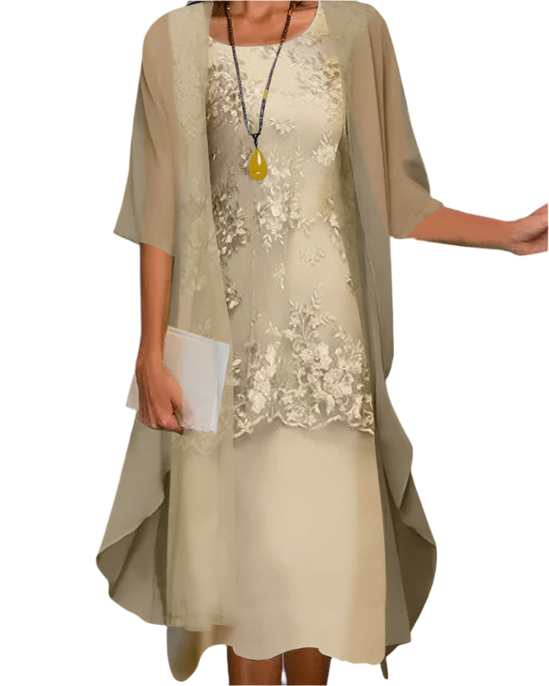 Leni – Women Flowing Sheer Sleeve  Dress - Image 2