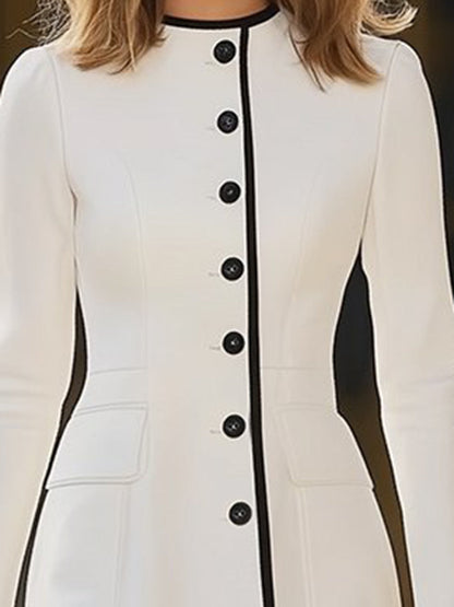 Maria – Elegancka sukienka midi z długim rękawem