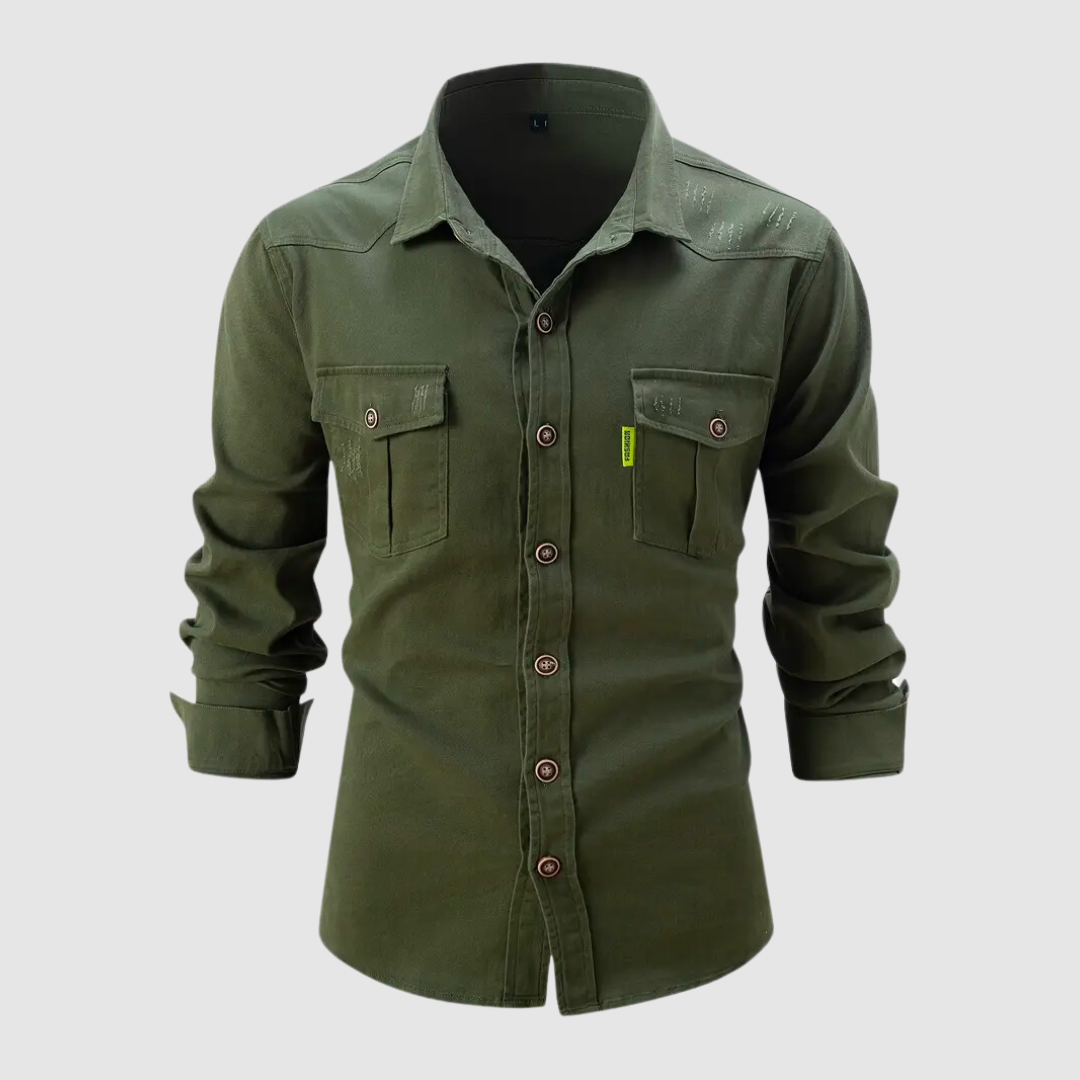 Manuel – Męska Koszula Slim Fit z Zapięciem na Guziki