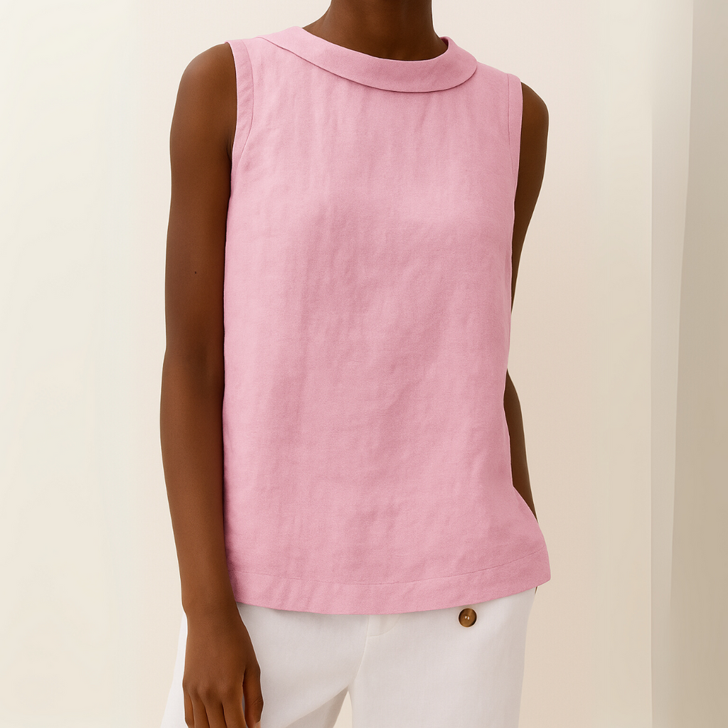 Sophia – Women Sleeveless Collar Blouse - Image 7