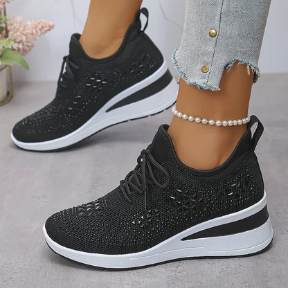 Ariana - Sneakersy damskie zdobione kryształkami