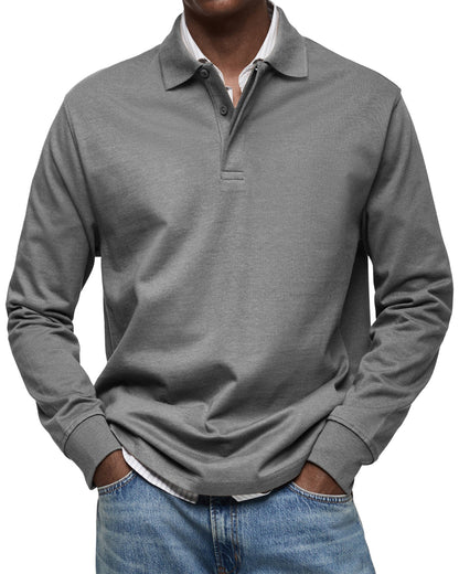 Dorian – Koszulka męska polo z długim rękawem casual