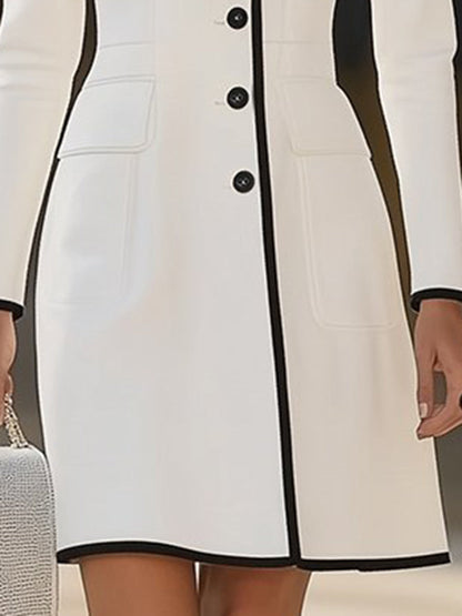 Maria – Elegancka sukienka midi z długim rękawem