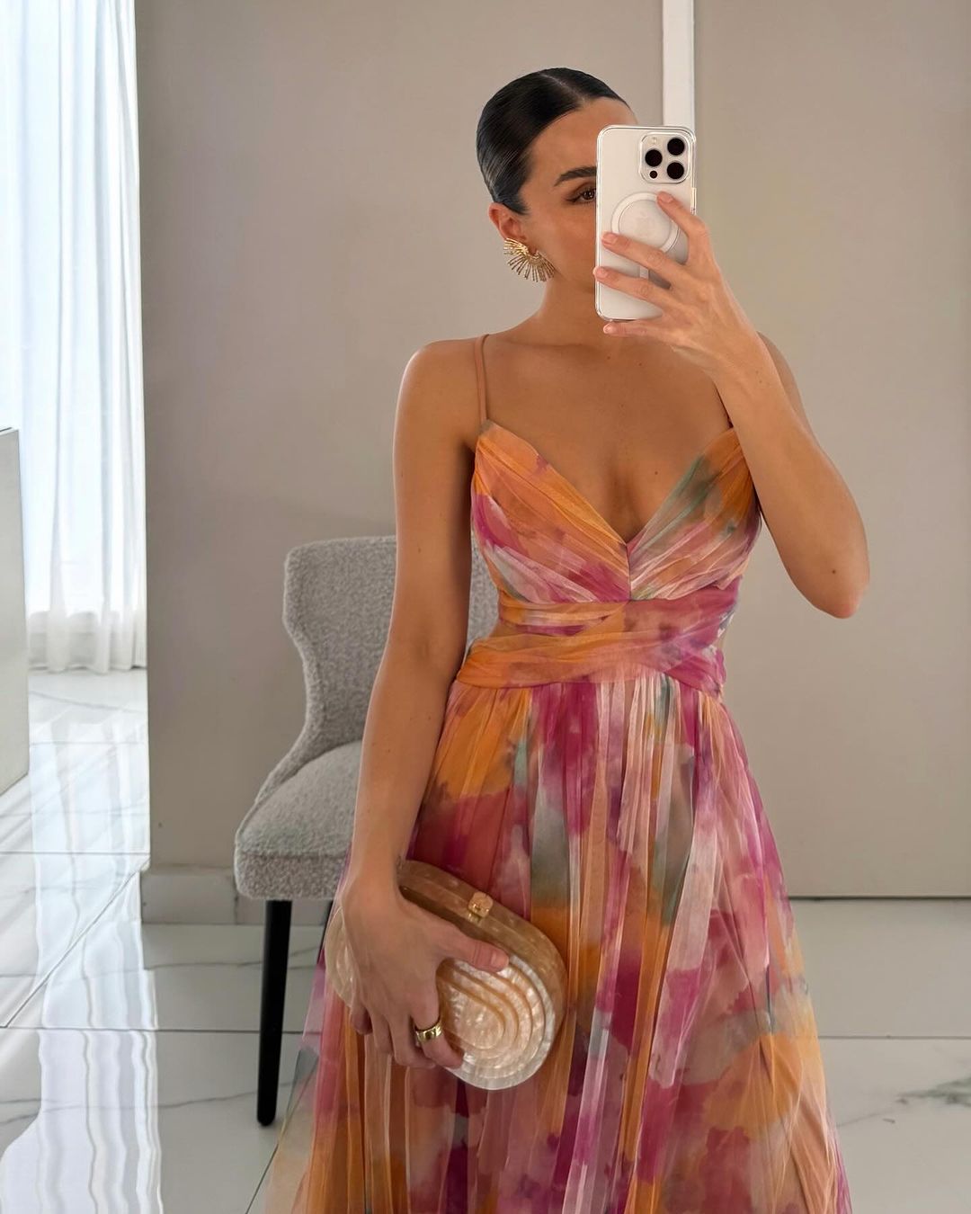 Lina – Elegant Maxi dress for women with spring floral print for Women - Image 3