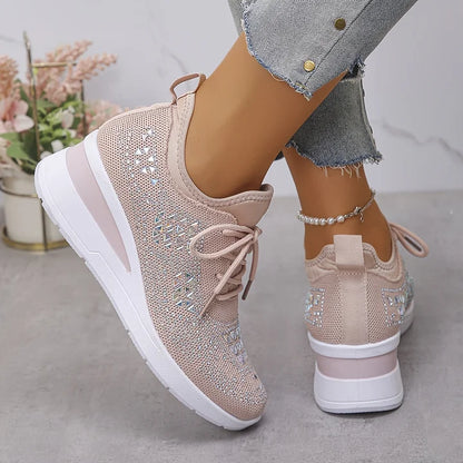 Ariana - Sneakersy damskie zdobione kryształkami