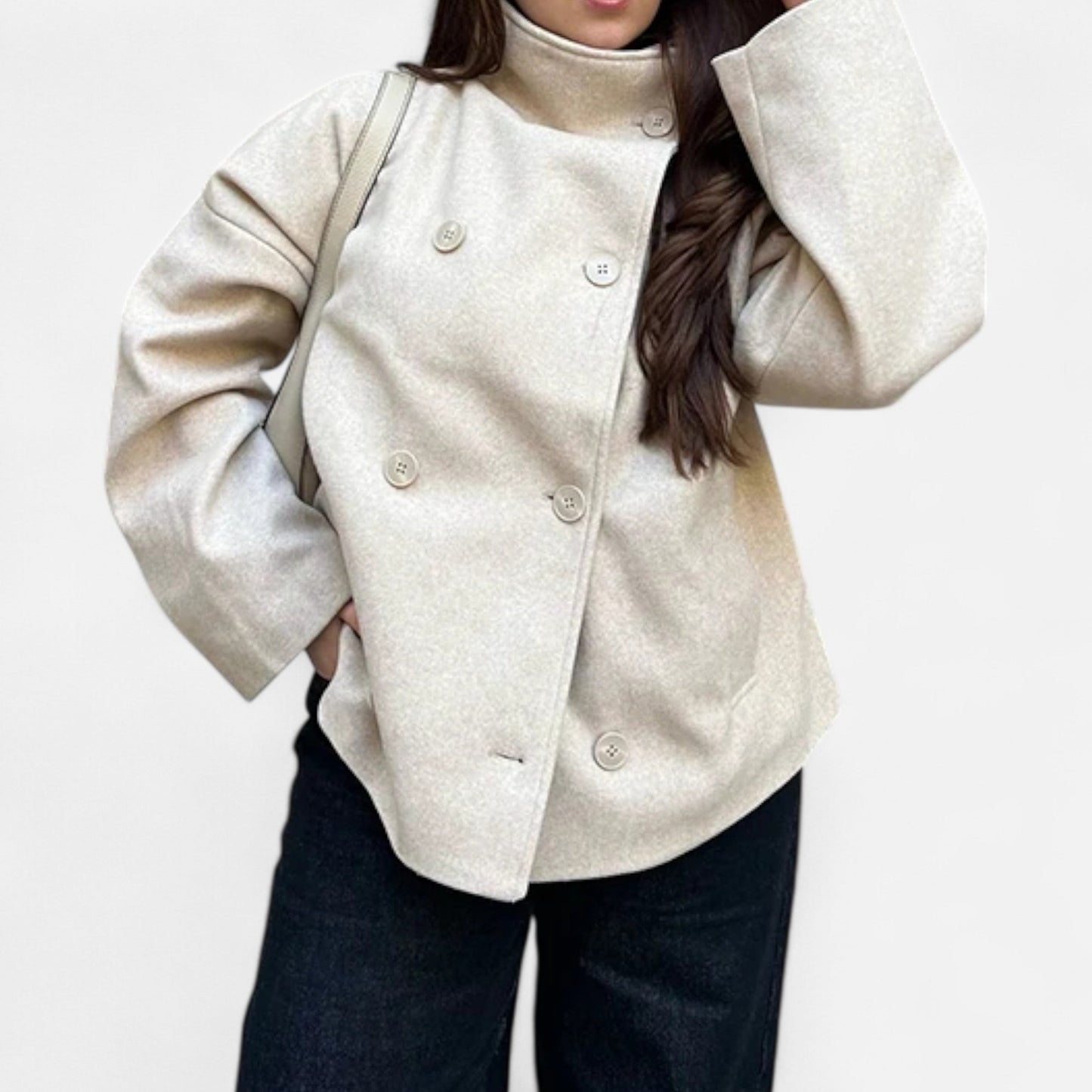 María – Elegancki płaszcz o miękkiej strukturze damski