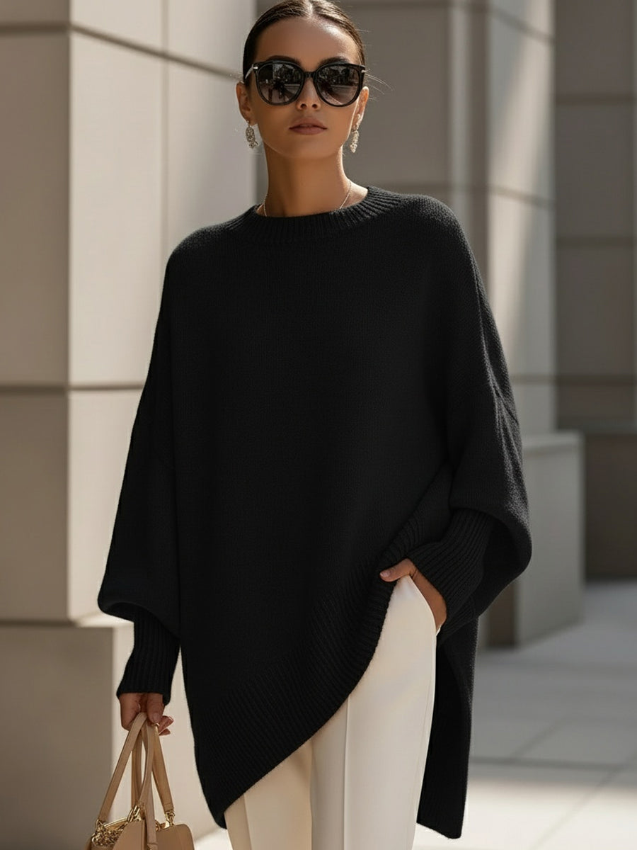 Isabella – Elegancki oversize’owy sweter asymetryczny damski