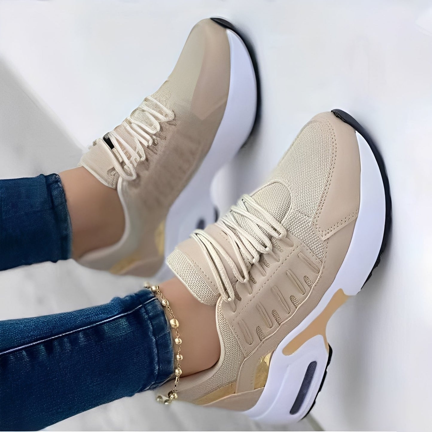 Nova – Buty sportowe damskie sneakersy na platformie casual