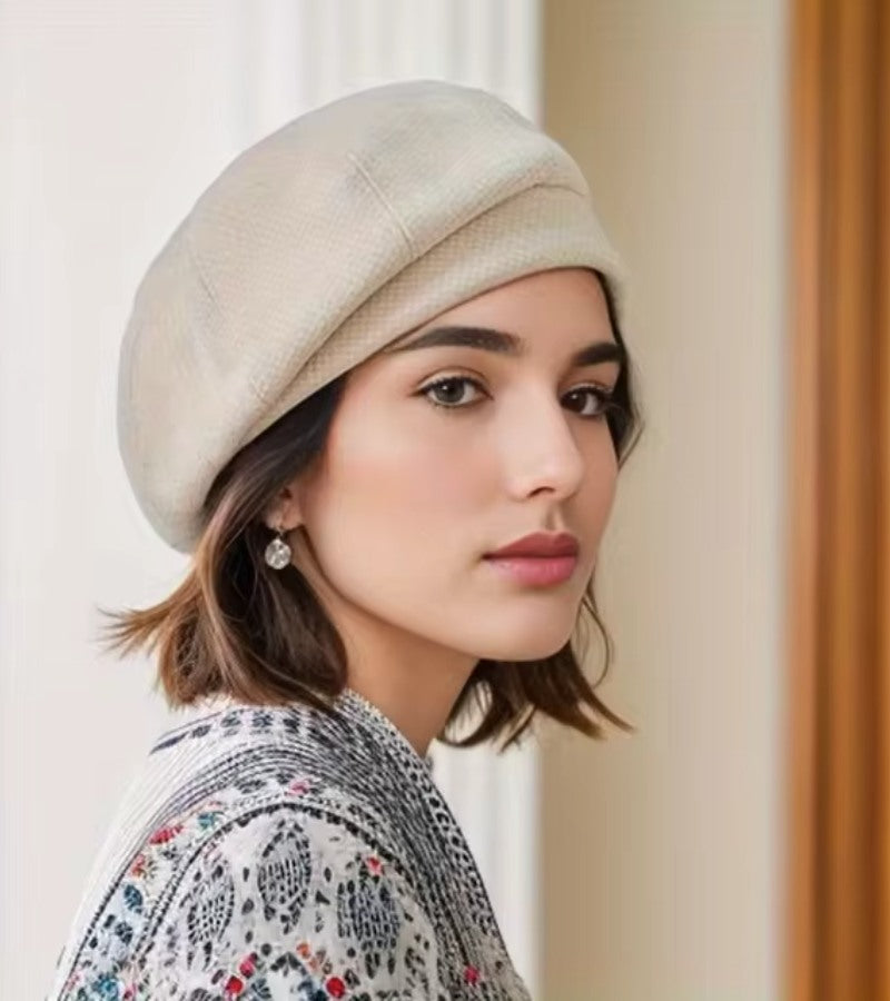 Isabela – Stylowy Beret w Pepitkę Damski