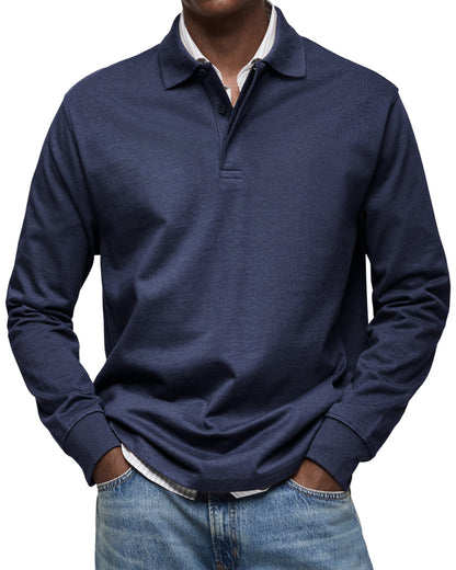 Dorian – Koszulka męska polo z długim rękawem casual