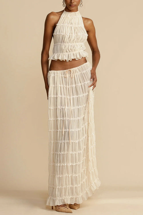 Andrea – Elegant Pleated Drawstring Waist Dress for Women - Image 37