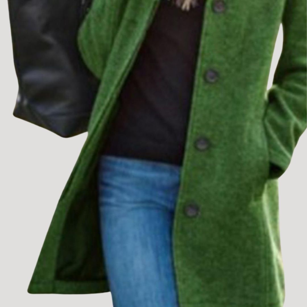 Clara – Stylowy jesienno-zimowy płaszcz wełniany z kołnierzem