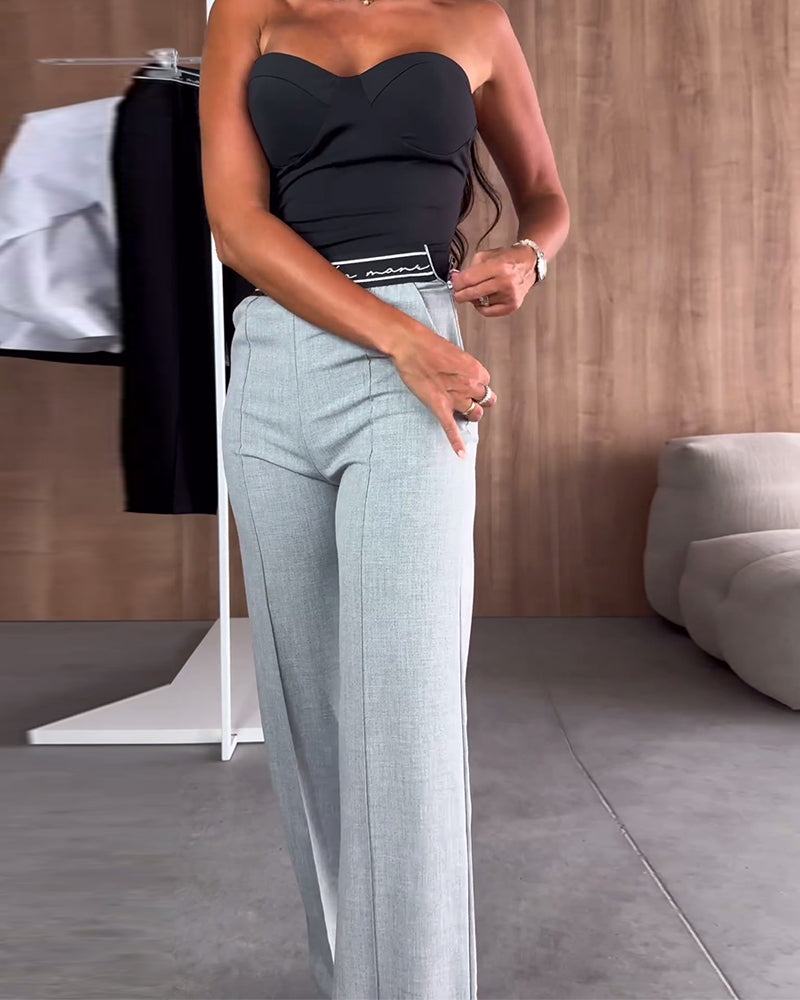 Julia – Stylish Straight Trousers with Zip Blazer - Image 17