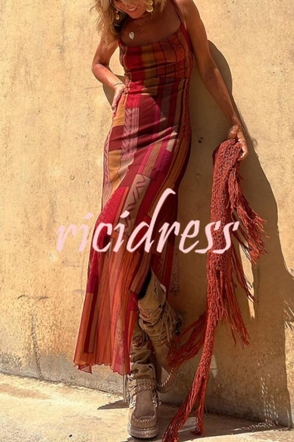 Sabine – Women Neck Back Lace-up Slit Maxi Dress - Image 8