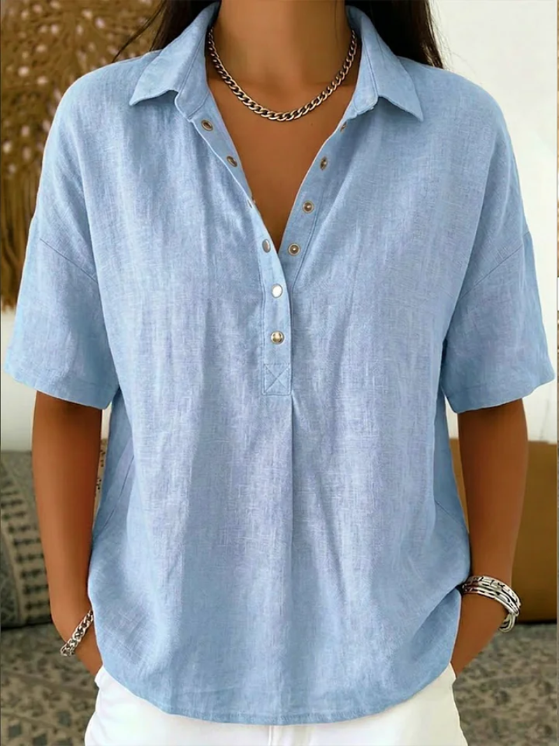 Thea – Button-Up Collar Blouse - Image 4