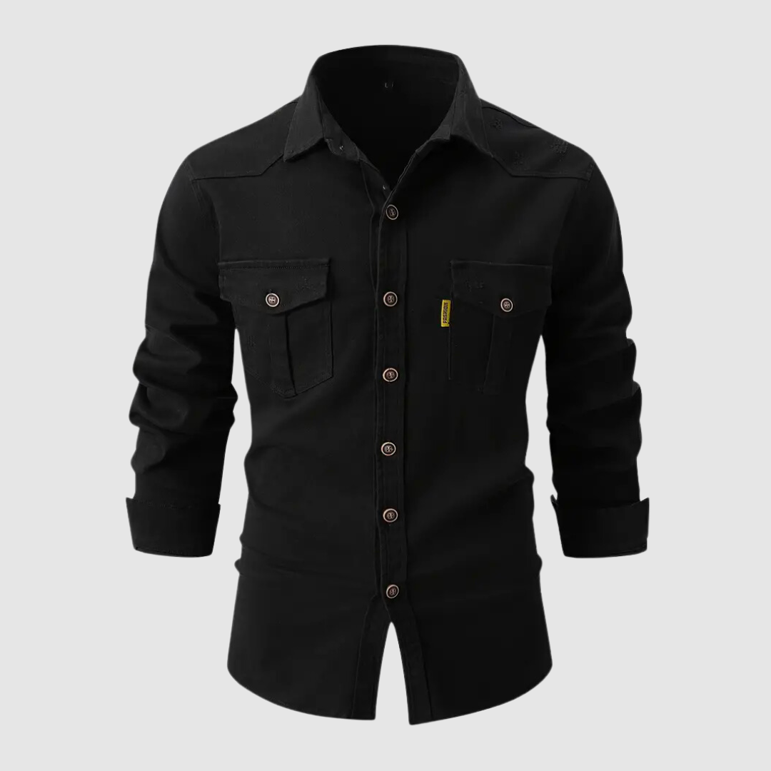 Manuel – Męska Koszula Slim Fit z Zapięciem na Guziki