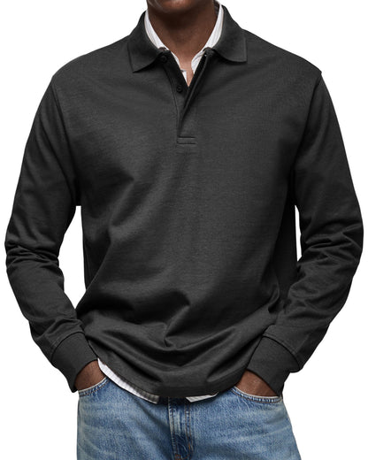 Dorian – Koszulka męska polo z długim rękawem casual