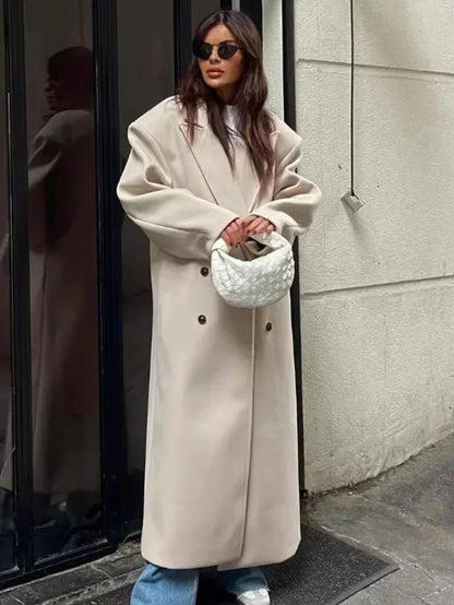 Amelia – Długi płaszcz damski oversize