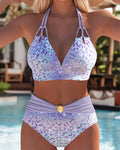 Ella – Women’s  Printed Halterneck Bikini  Set - Image 1