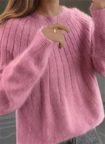 Aneta – Miękki Sweter Damski z Dzianiny o Luźnym Kroju