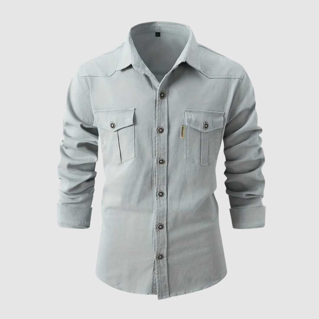 Manuel – Męska Koszula Slim Fit z Zapięciem na Guziki