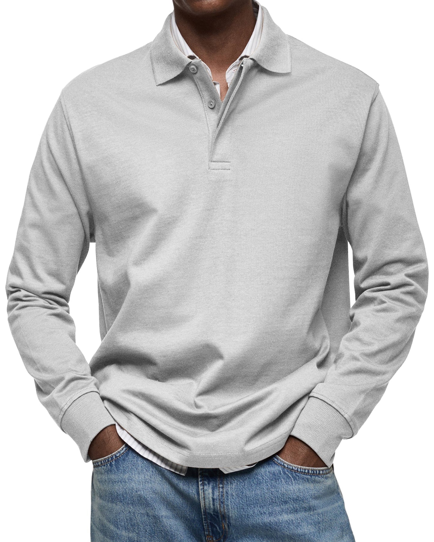 Dorian – Koszulka męska polo z długim rękawem casual