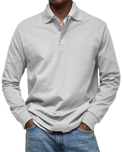 Dorian – Koszulka męska polo z długim rękawem casual