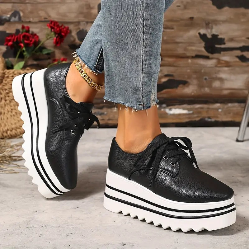 Maren – Women Platform Lace-Up Oxford Shoes - Image 7