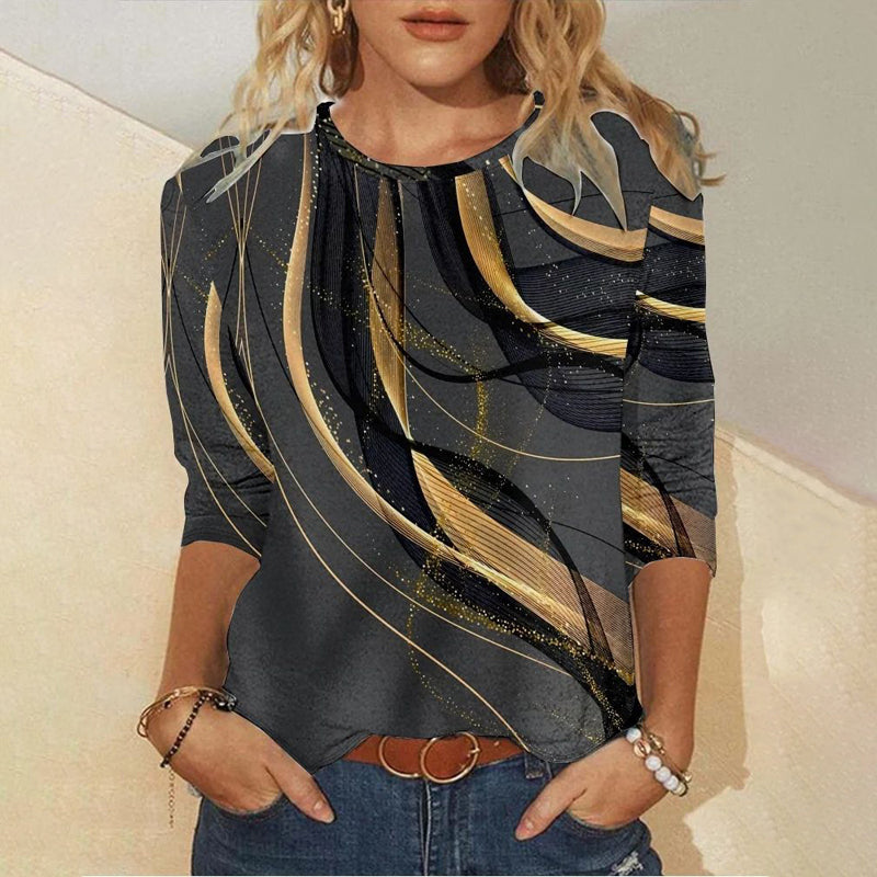 Gisela – Round Neck Long Sleeves Blouse - Image 2