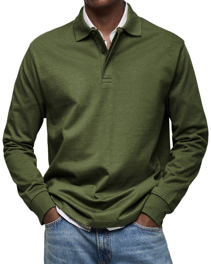 Dorian – Koszulka męska polo z długim rękawem casual