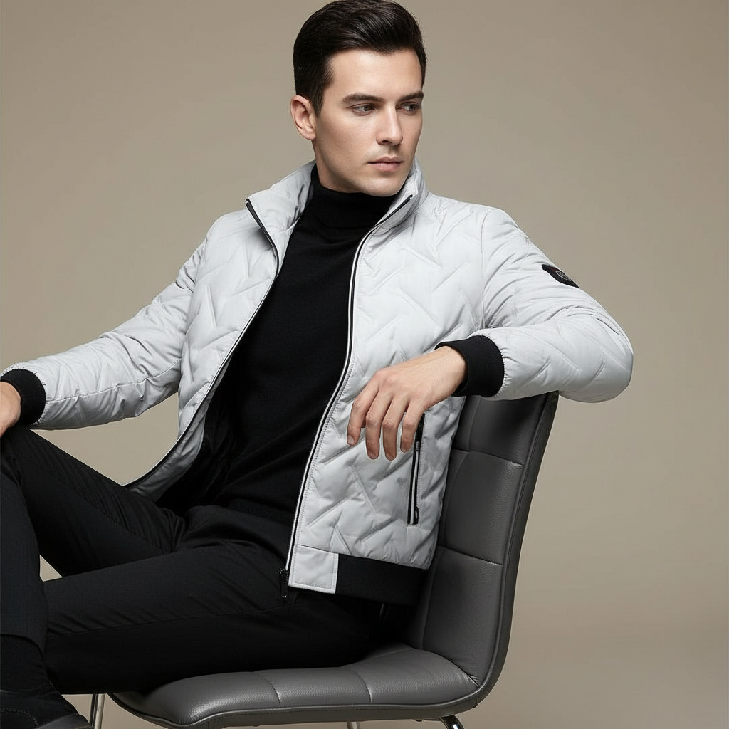 Cole – Pikowana męska kurtka przejściowa ze stójką