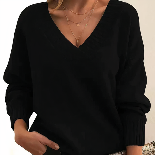 Lena – Sweter z dekoltem w serek damski