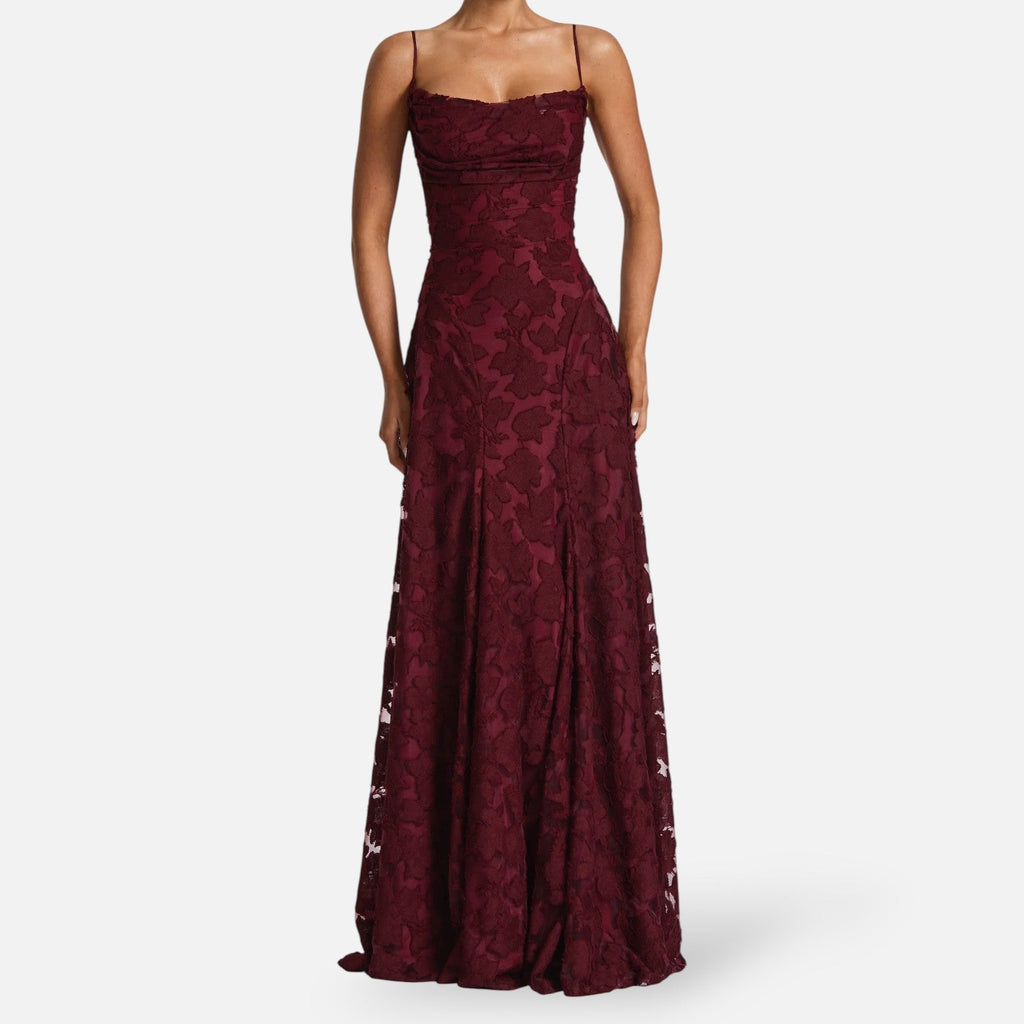 Maxi Dress Women's Floral Lace with Spaghetti Straps - Image 5