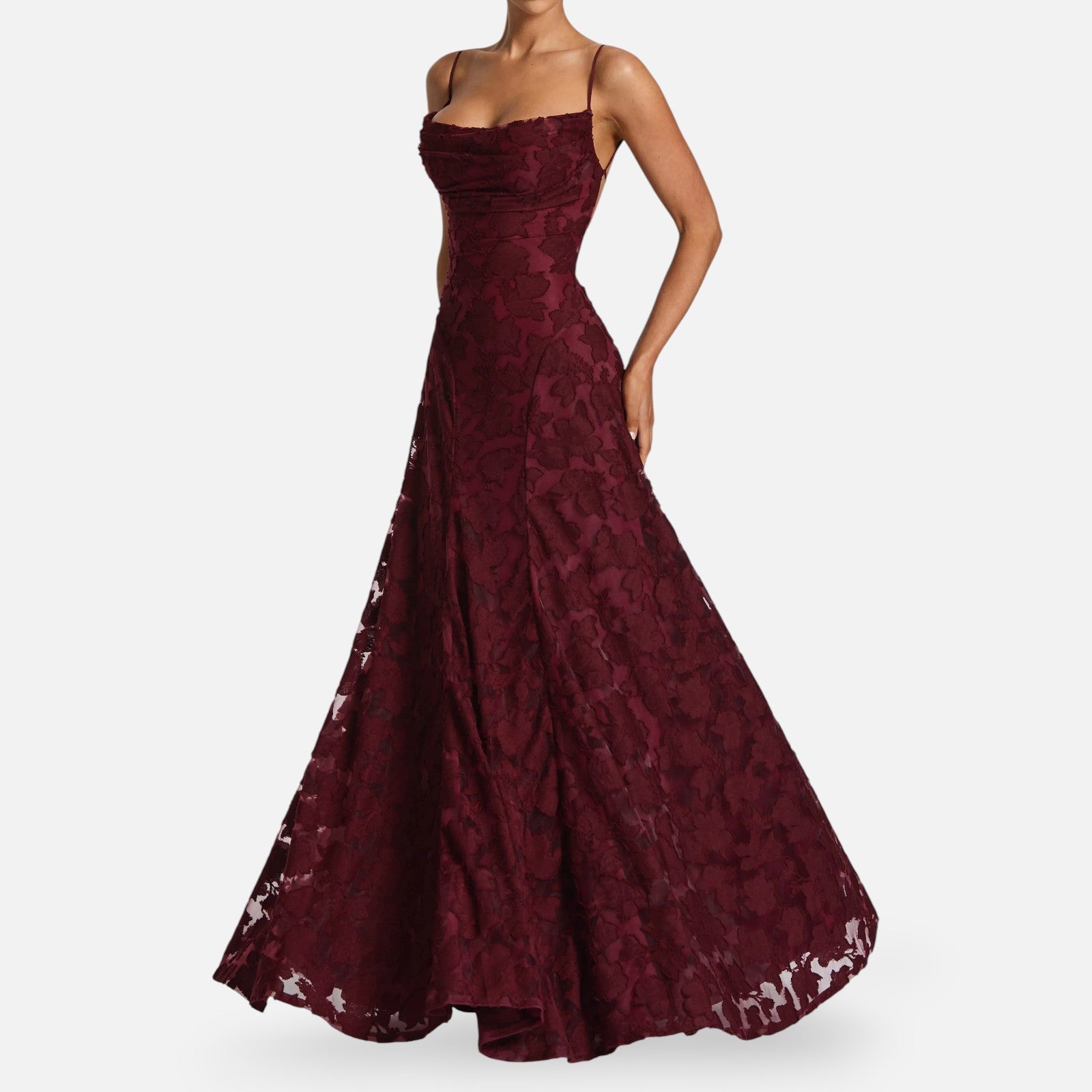 Maxi Dress Women's Floral Lace with Spaghetti Straps - Image 6